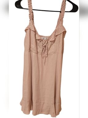 American Eagle Smocked Sleeve Gingham Dress size Med